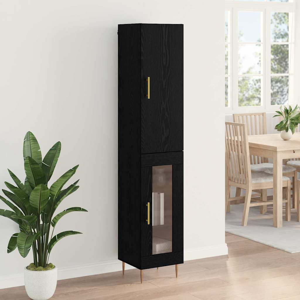 Tall Cabinet Black Oak 34.5 x 34 x 180 cm