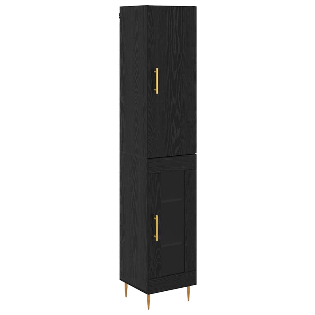 Tall Cabinet Black Oak 34.5 x 34 x 180 cm