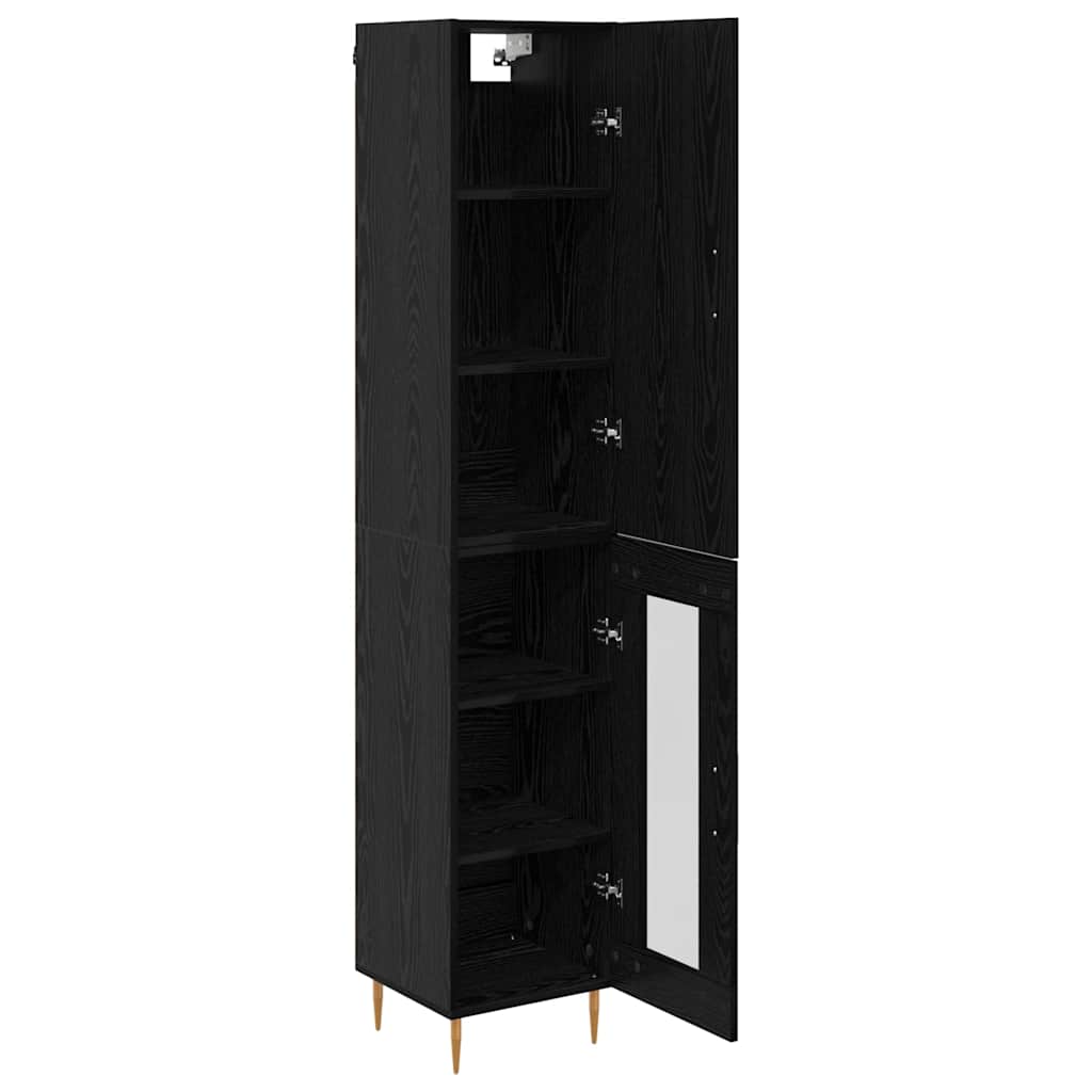 Tall Cabinet Black Oak 34.5 x 34 x 180 cm