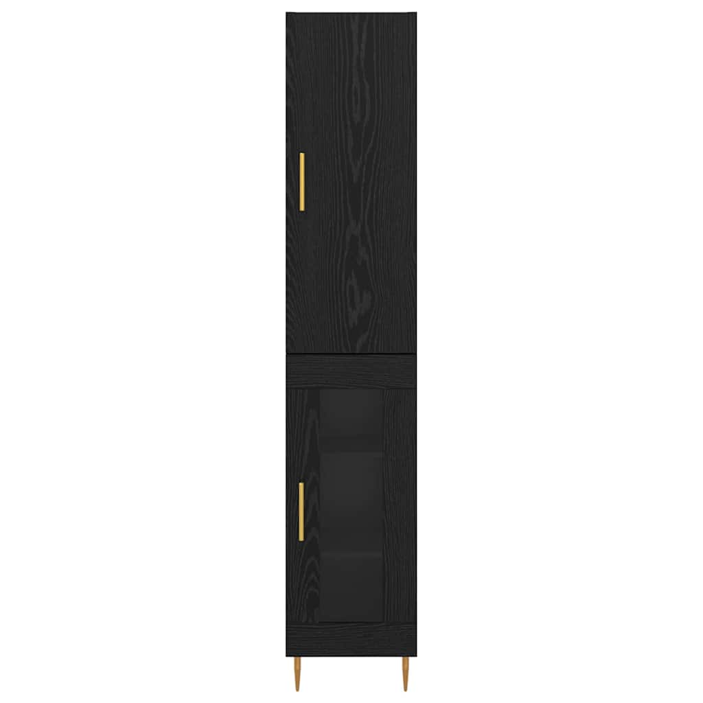 Tall Cabinet Black Oak 34.5 x 34 x 180 cm
