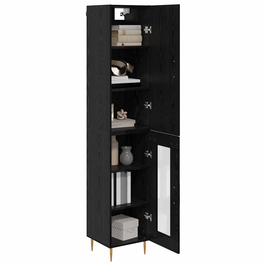 Tall Cabinet Black Oak 34.5 x 34 x 180 cm