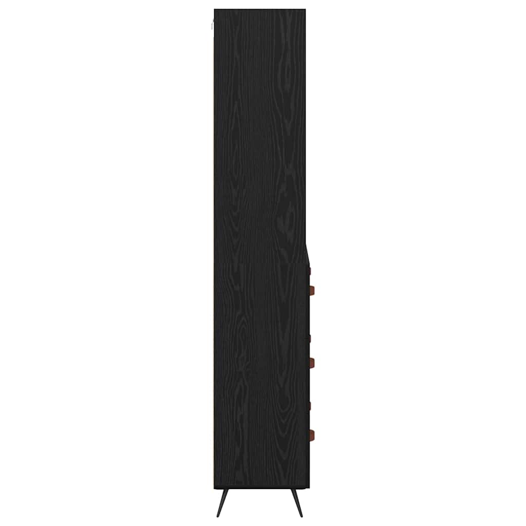 Aukštas spintelė 2 pcs juoda ąžuolo 69,5 x 34 x 180 cm