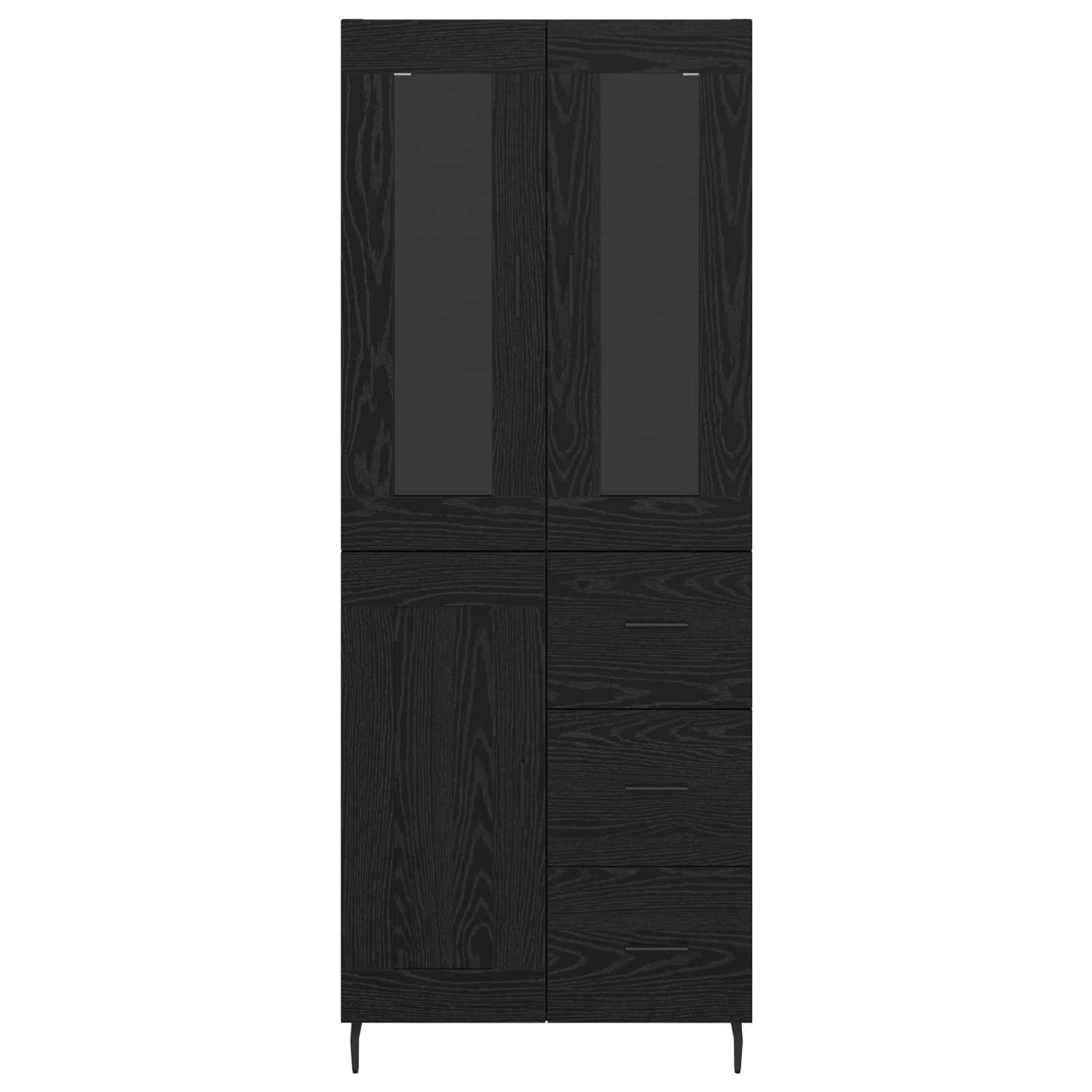 Tall cabinet with 2 drawers Black oak