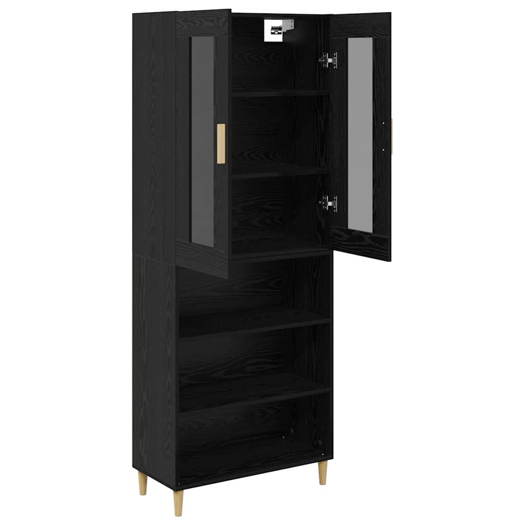 Tall cabinet 2 pcs Black oak Engineered wood