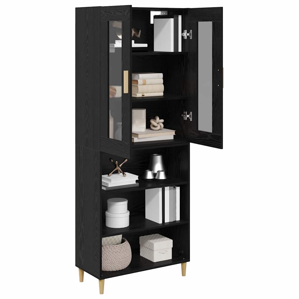 Tall cabinet 2 pcs Black oak Engineered wood