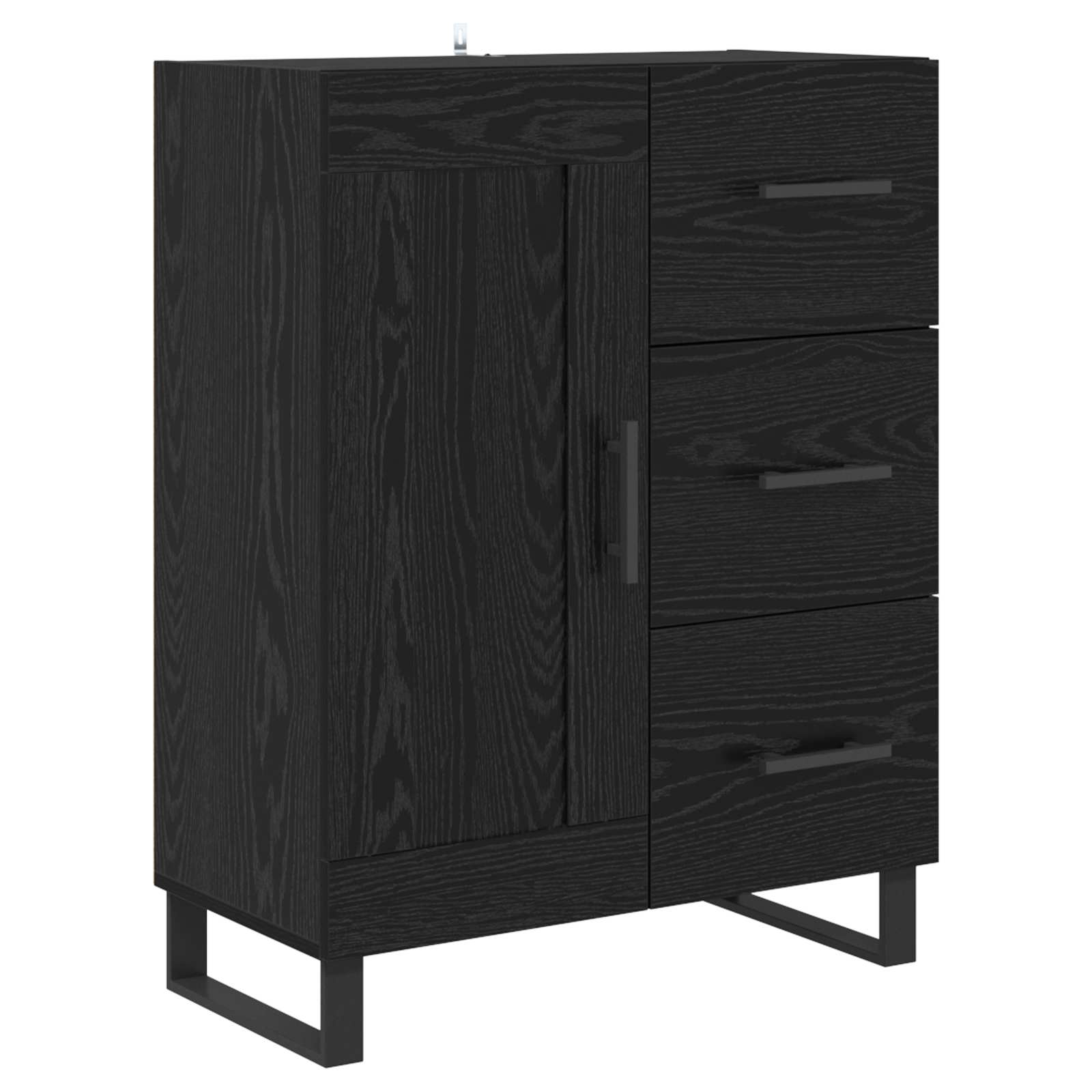 Tall cabinet with 2 drawers Black oak