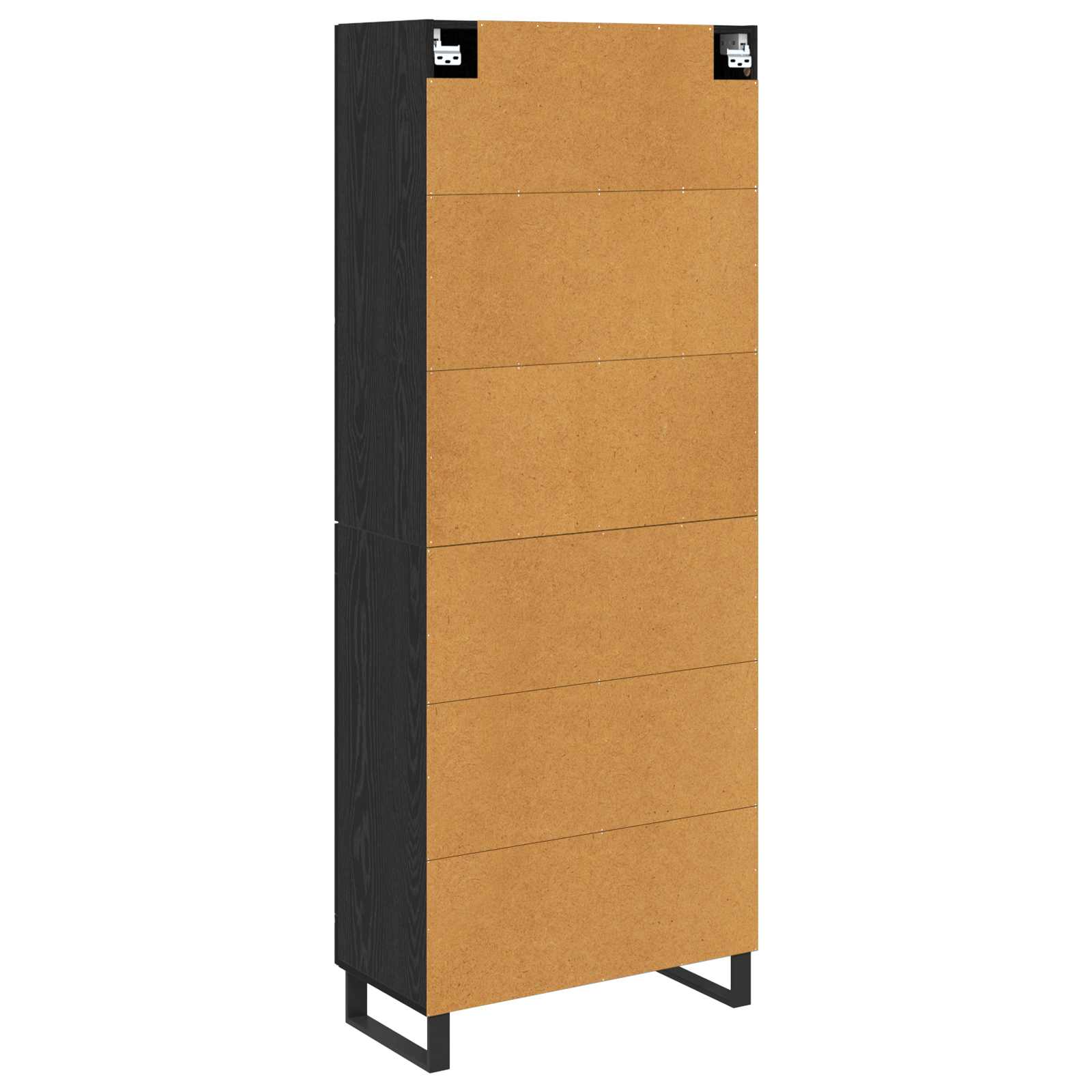Tall cabinet with 2 drawers Black oak
