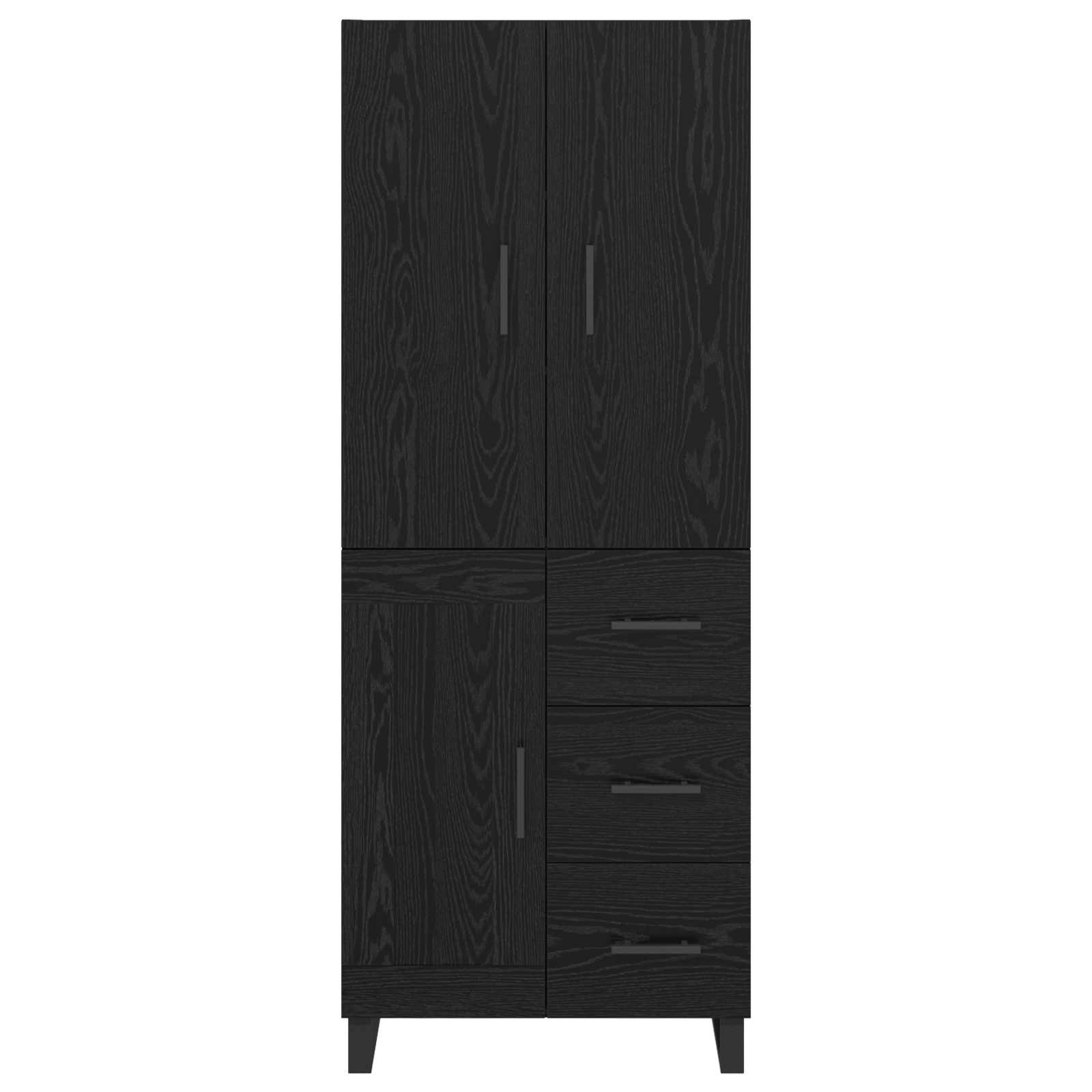 Tall cabinet with 2 drawers Black oak