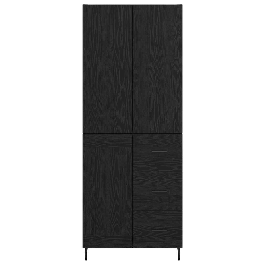Aukštas spintelė 2 pcs juoda ąžuolo 69,5 x 34 x 180 cm