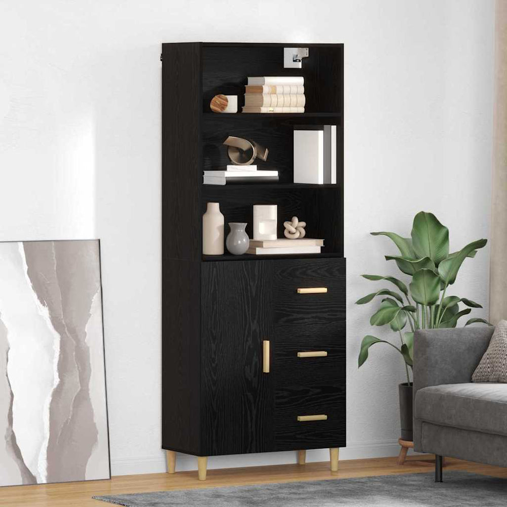 Highboard 2 pcs Black oak 69.5 x 34 x 180 cm