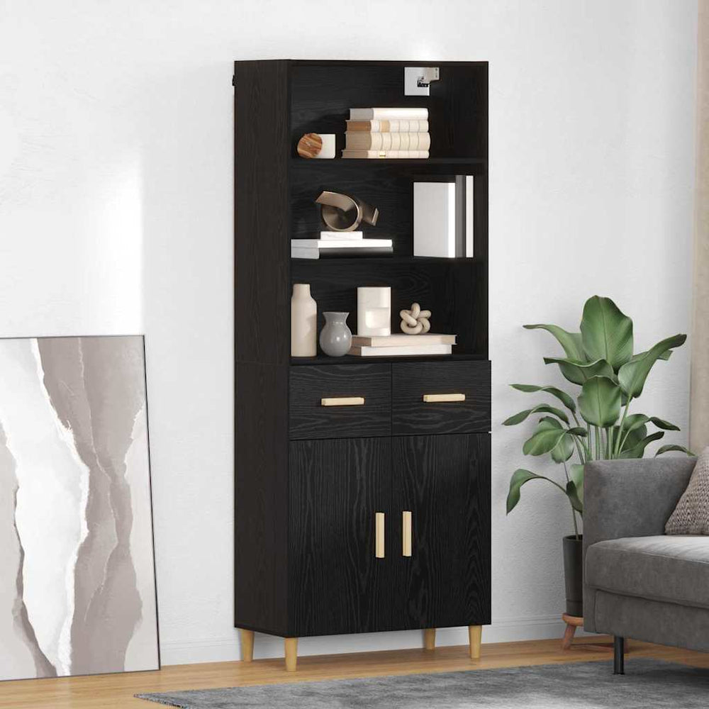 Highboard 2 pcs Black oak 69.5 x 34 x 180 cm