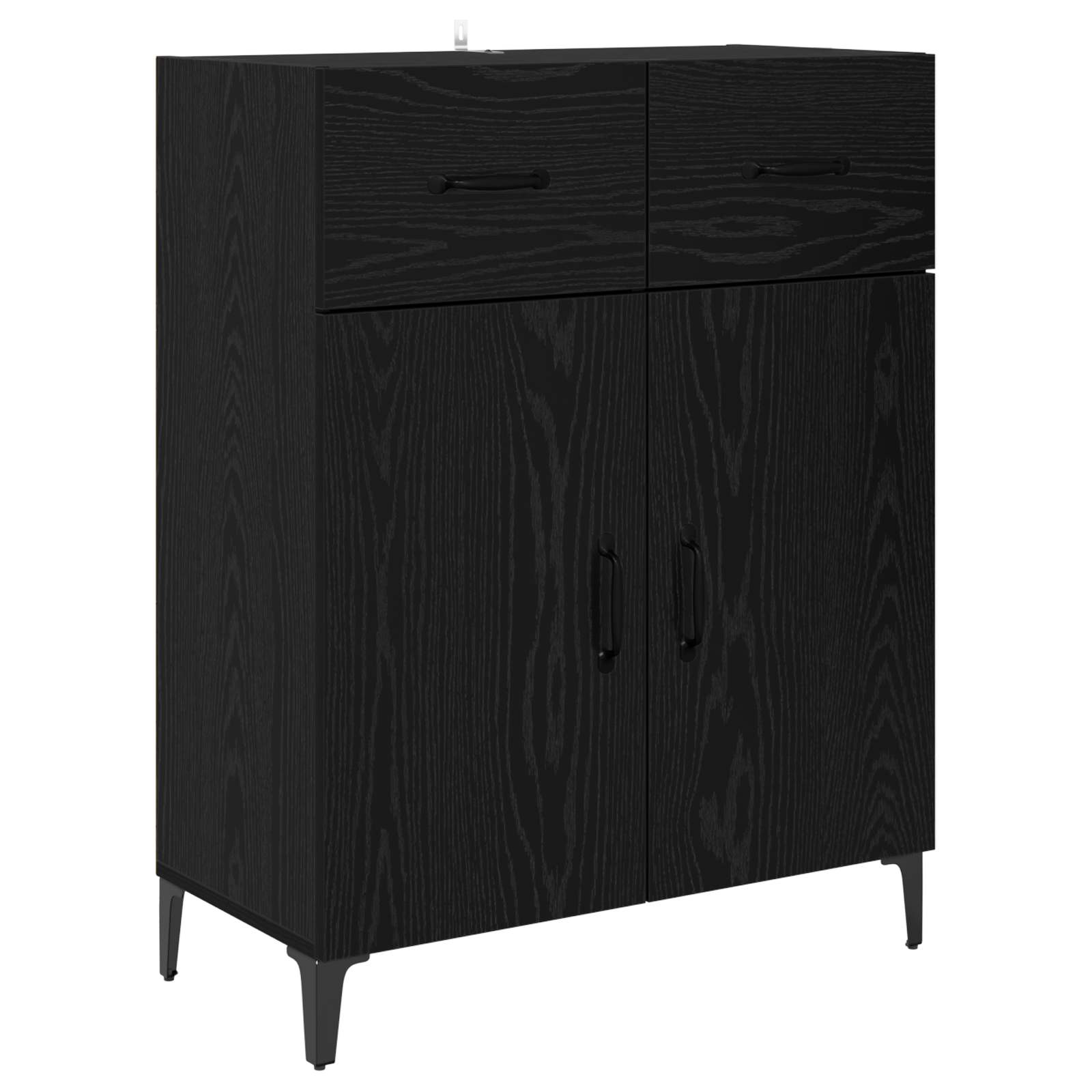 Highboard with Drawer Black Oak 69.5 x 34 x 180 cm