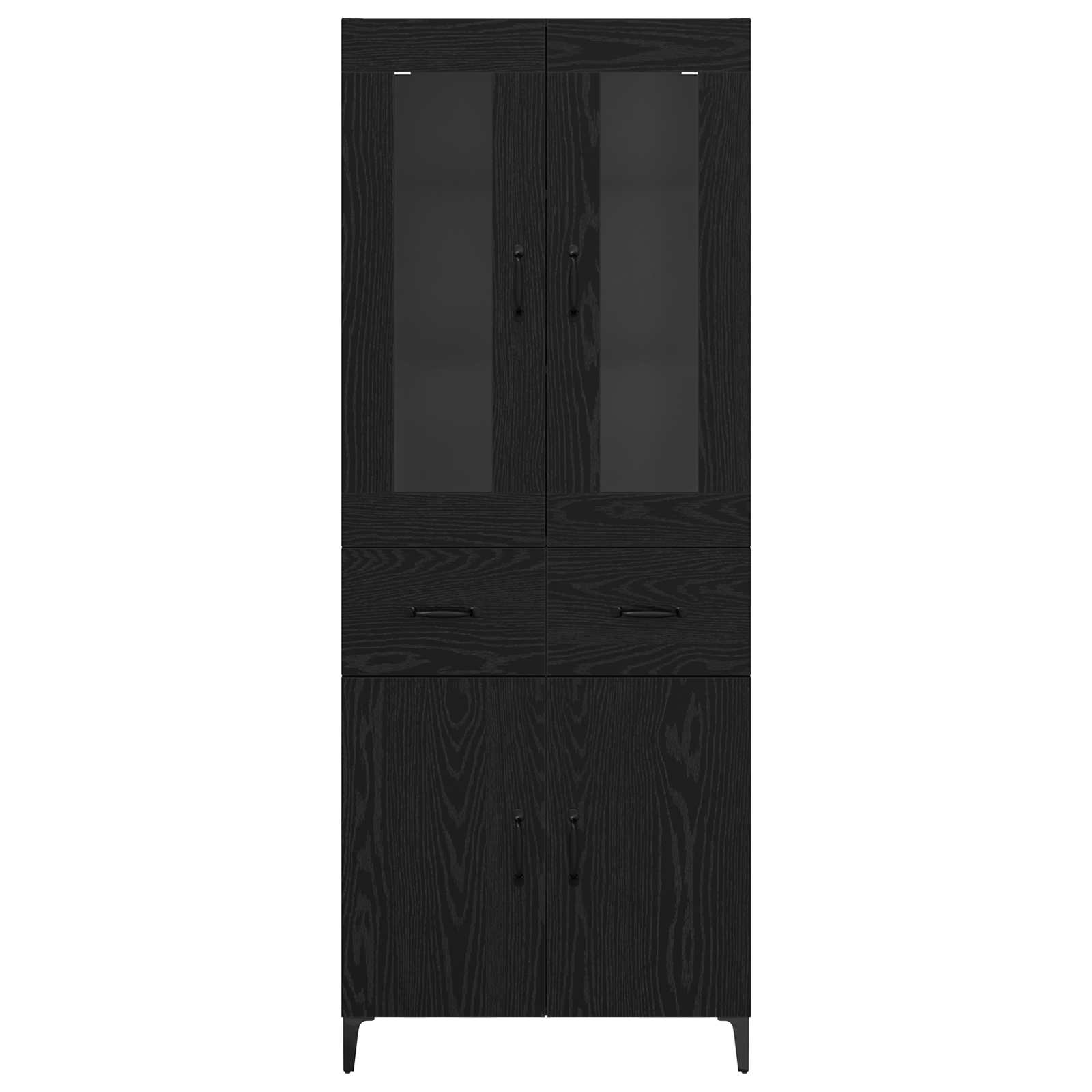 Highboard with Drawer Black Oak 69.5 x 34 x 180 cm