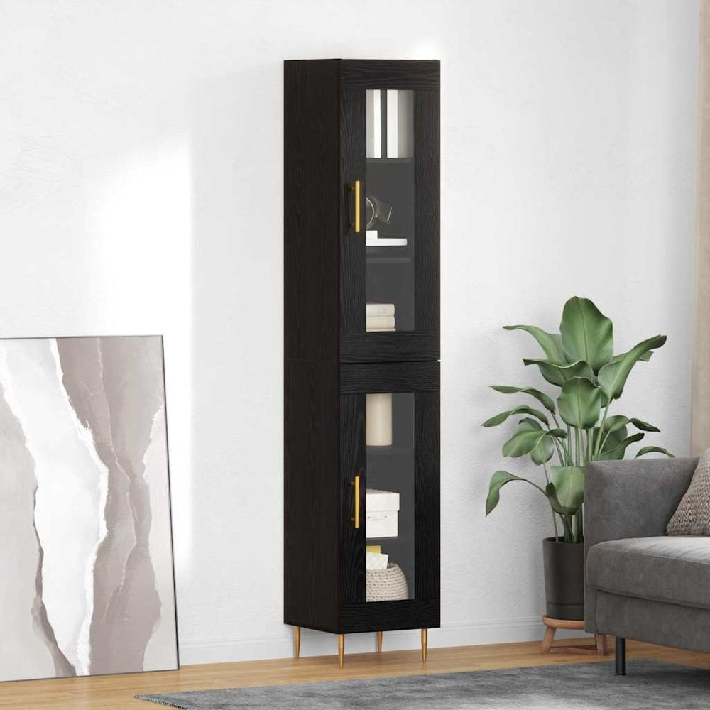 Tall Cabinet Black Oak 34.5 x 34 x 180 cm