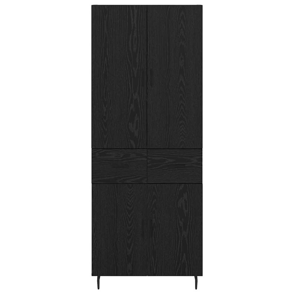 Aukštas spintelė 2 pcs juoda ąžuolo 69,5 x 34 x 180 cm