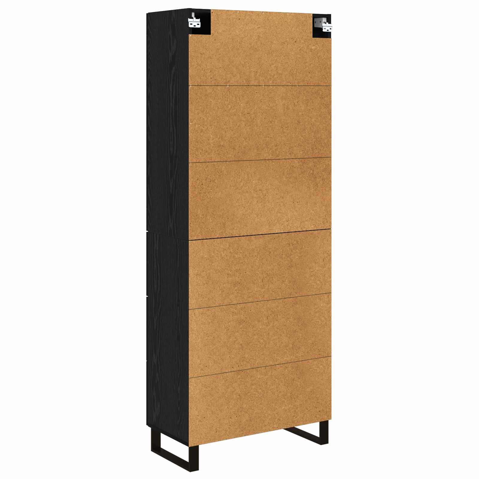 Tall cabinet with 2 drawers Black oak