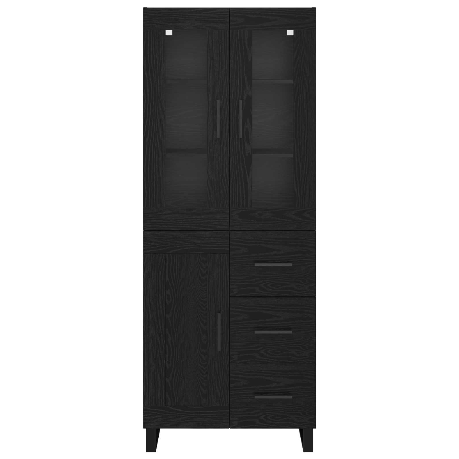 Tall cabinet with 2 drawers Black oak