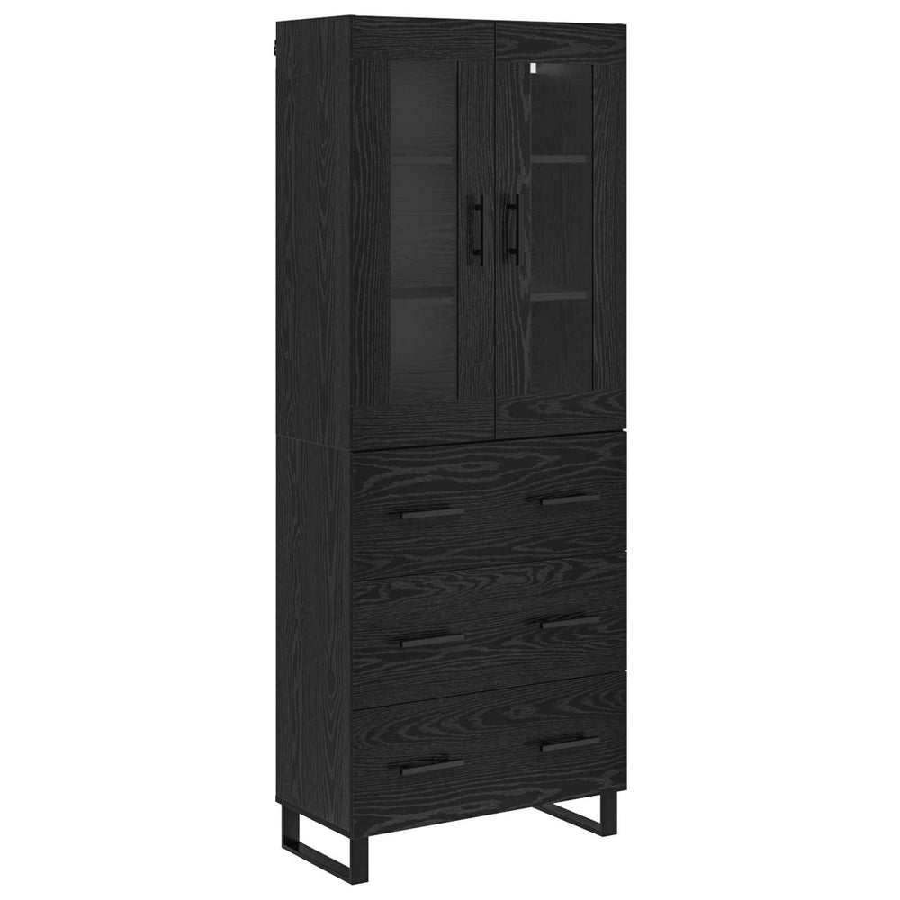 Tall cabinet with 2 drawers Black oak