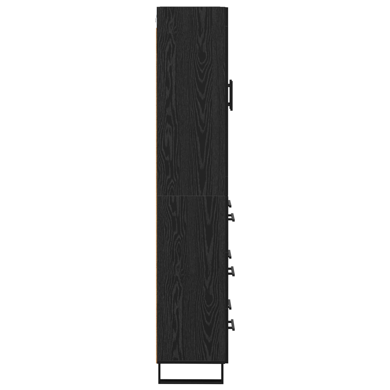 Tall cabinet with 2 drawers Black oak