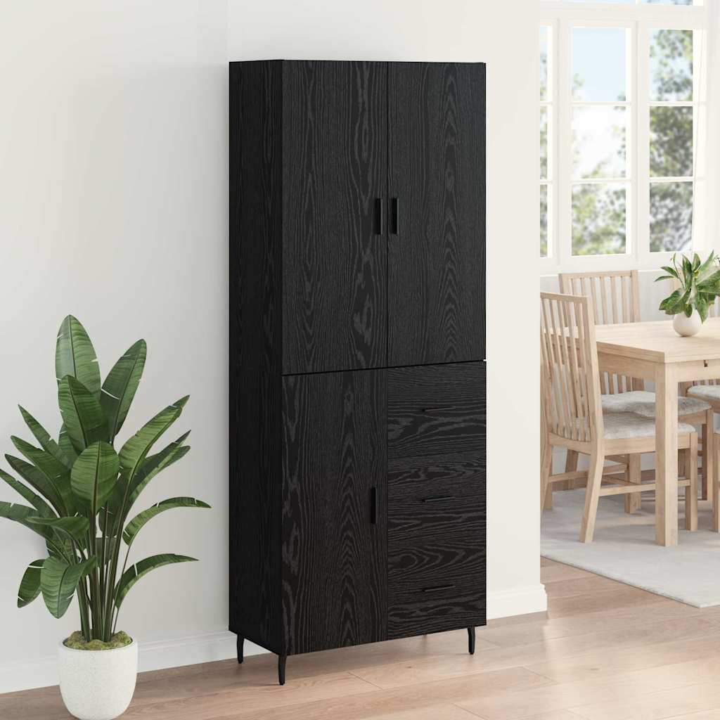 Augsts skapis 2 gab. melns ozols 69,5 x 34 x 180 cm