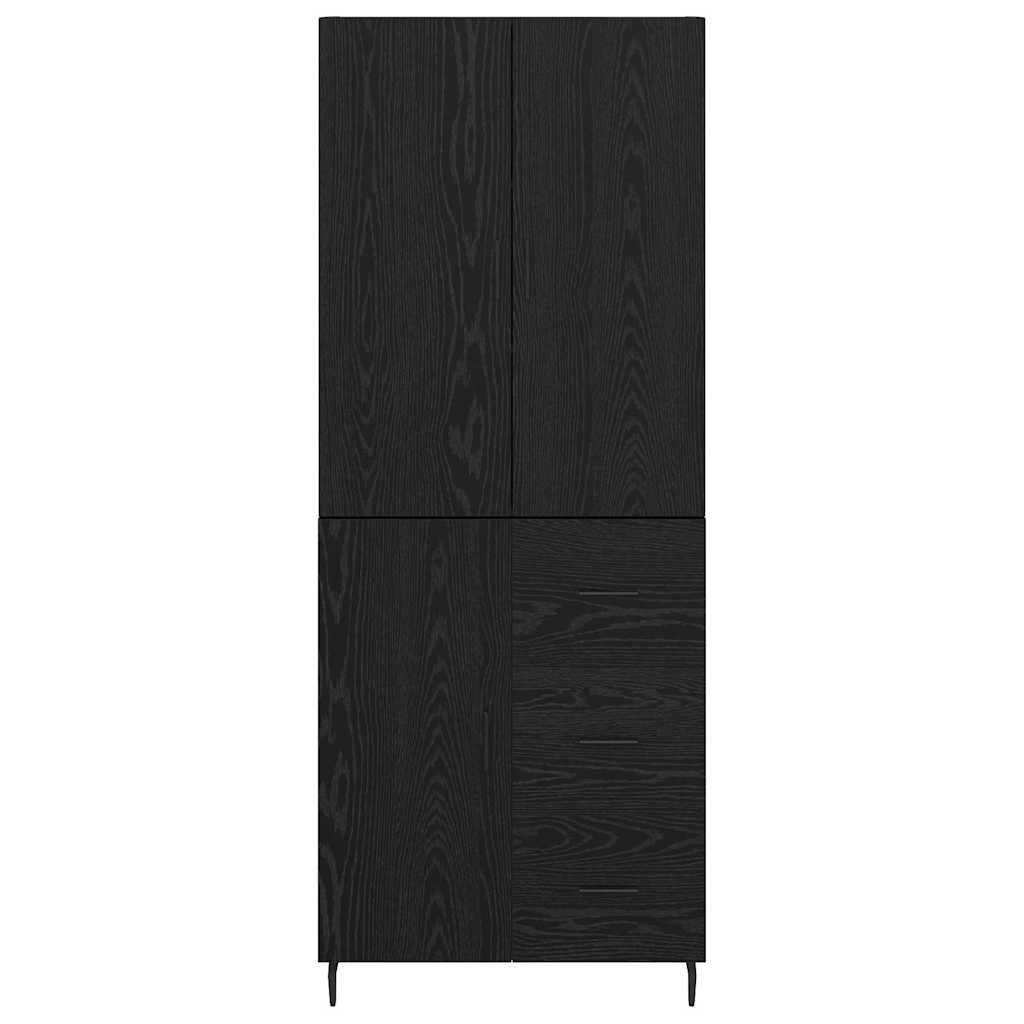 Augsts skapis 2 gab. melns ozols 69,5 x 34 x 180 cm