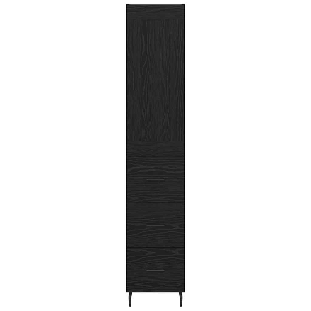 Aukštas spintelė su stalčių Juodas ąžuolas 34,5 x 34 x 180 cm