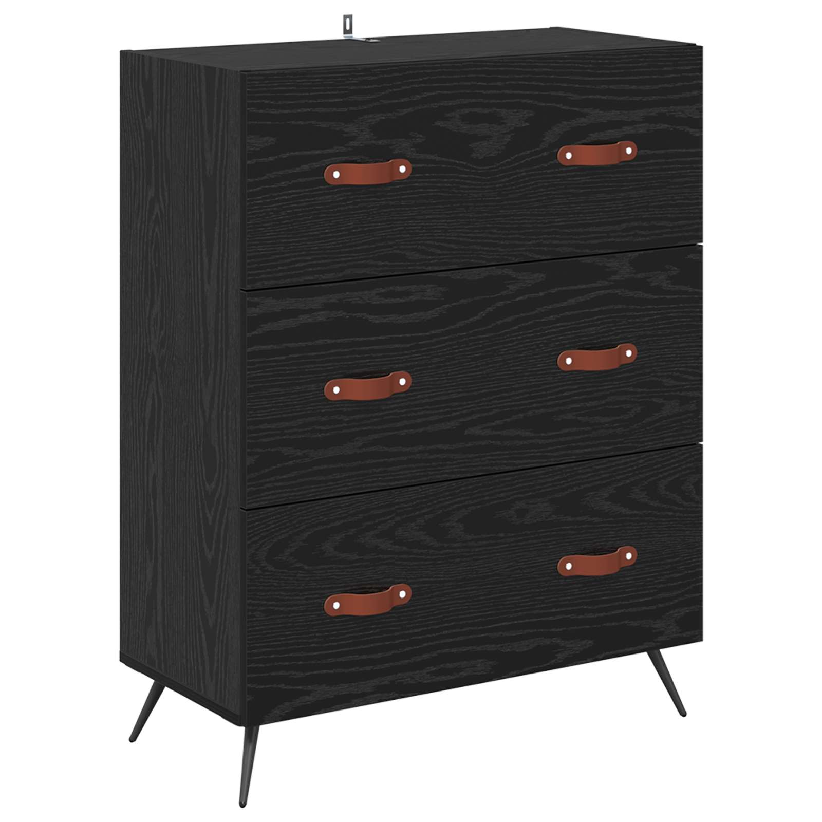 Highboard with Drawer Black Oak 69.5 x 34 x 180 cm