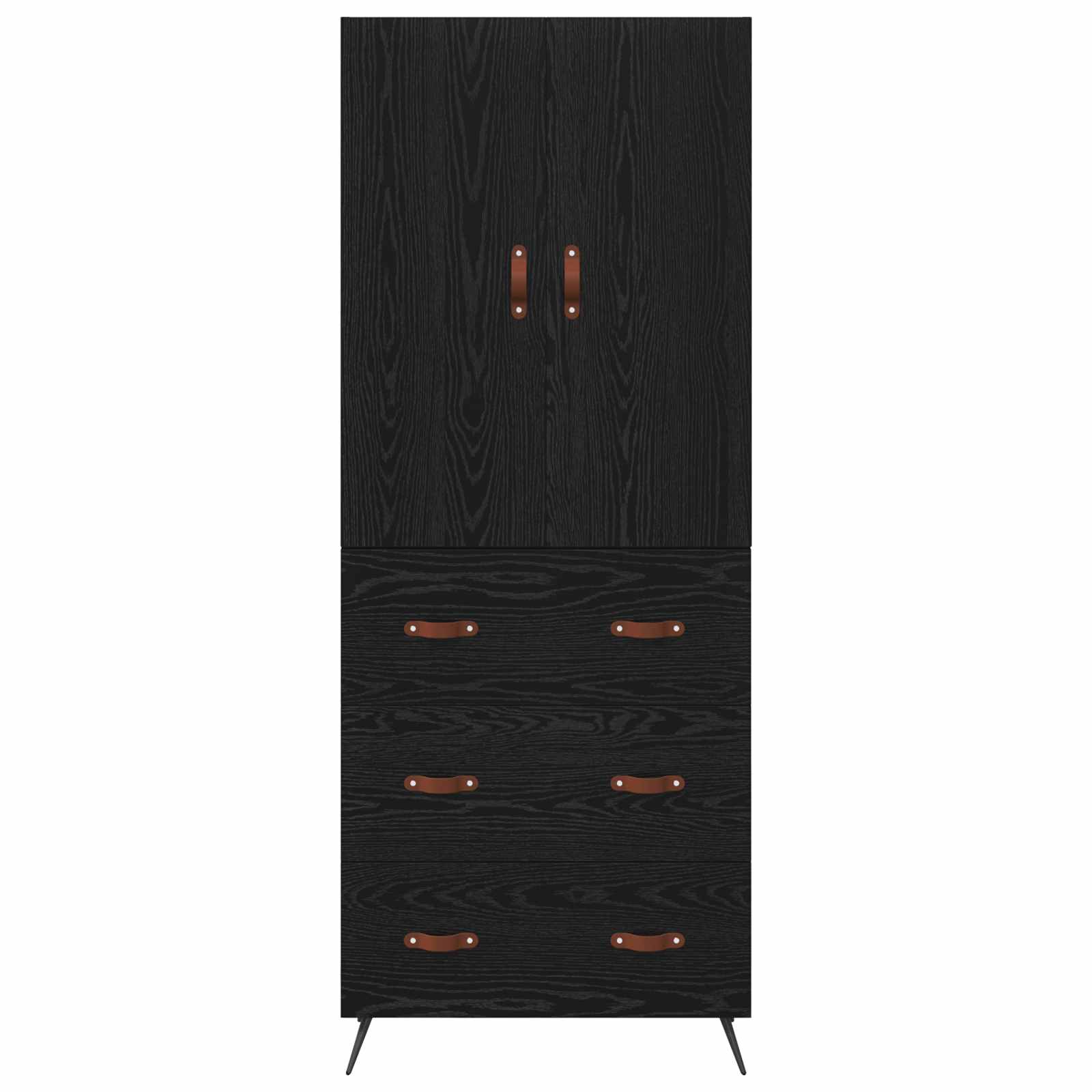 Highboard with Drawer Black Oak 69.5 x 34 x 180 cm