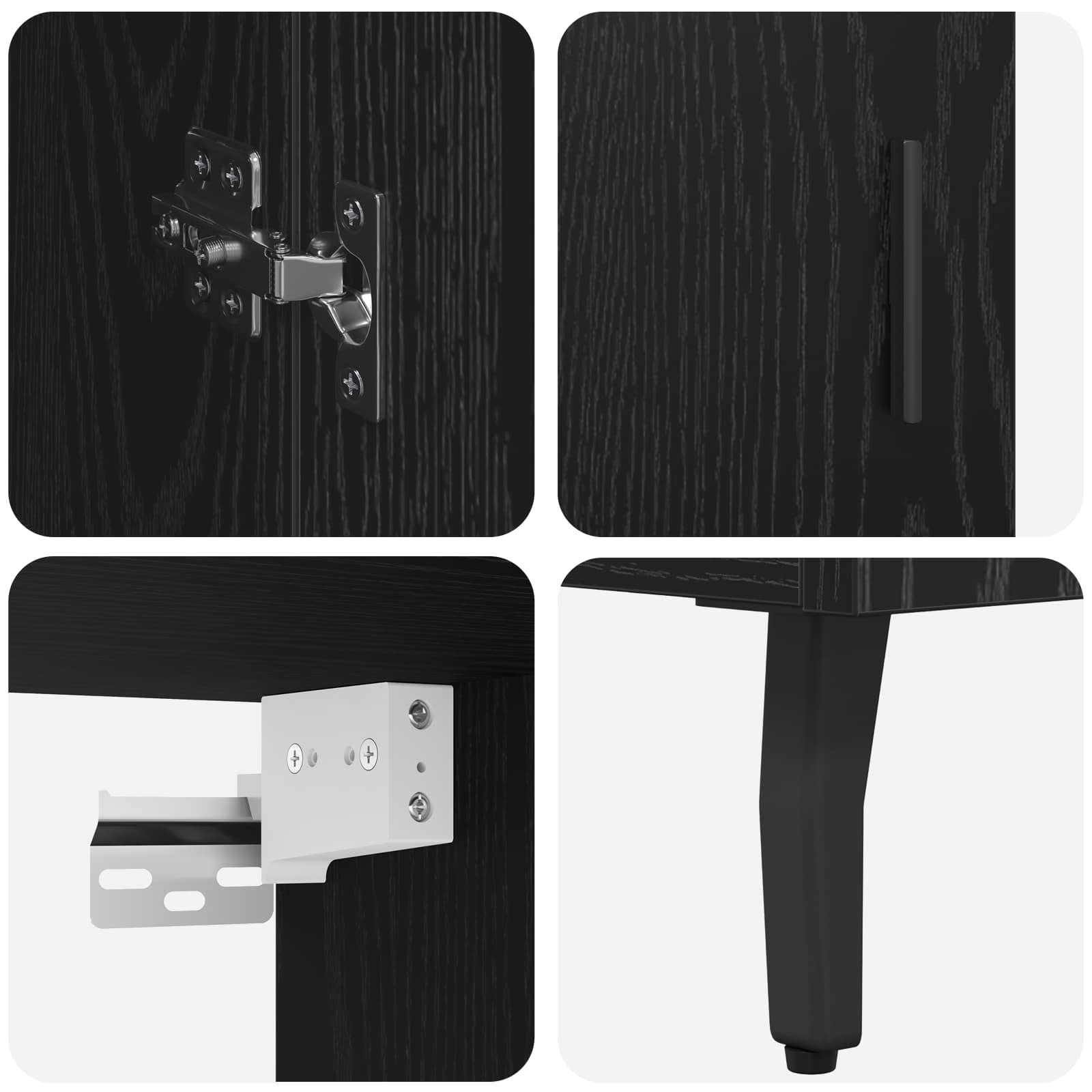 Tall cabinet 2 pcs Black oak