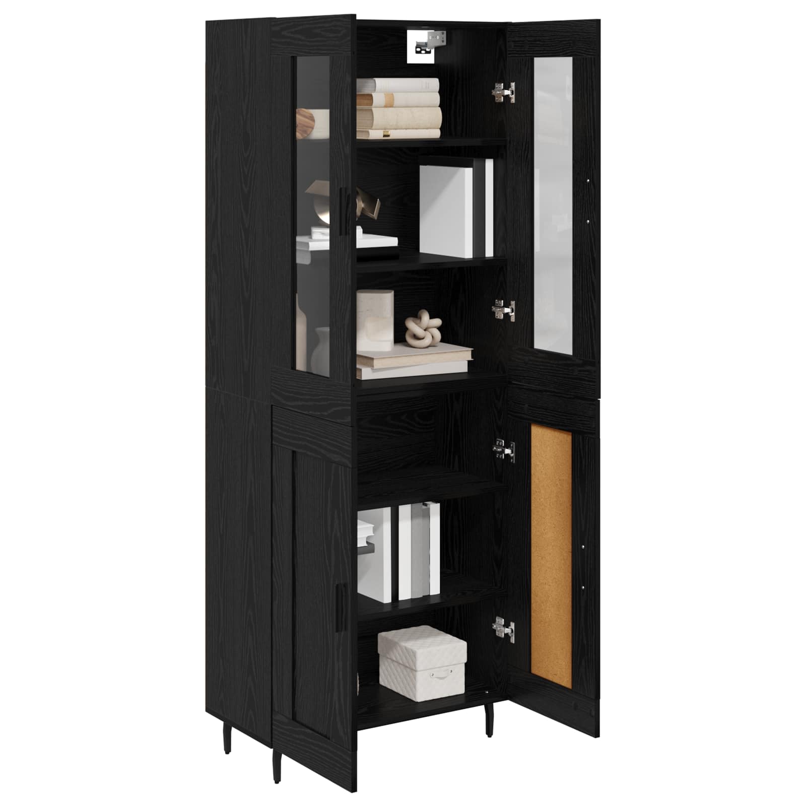 Tall cabinet 2 pcs Black oak