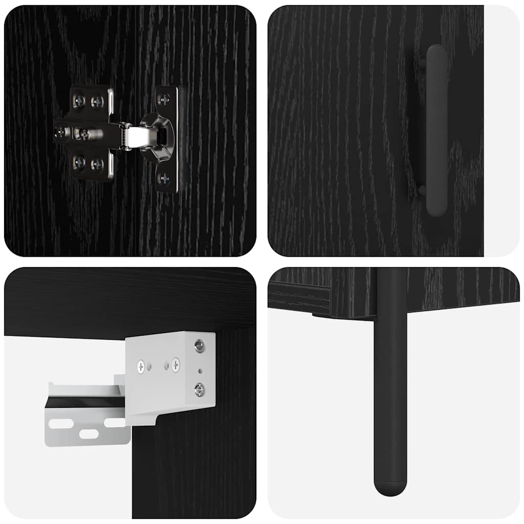 Highboard 2 pcs black oak 69.5 x 34 x 180 cm