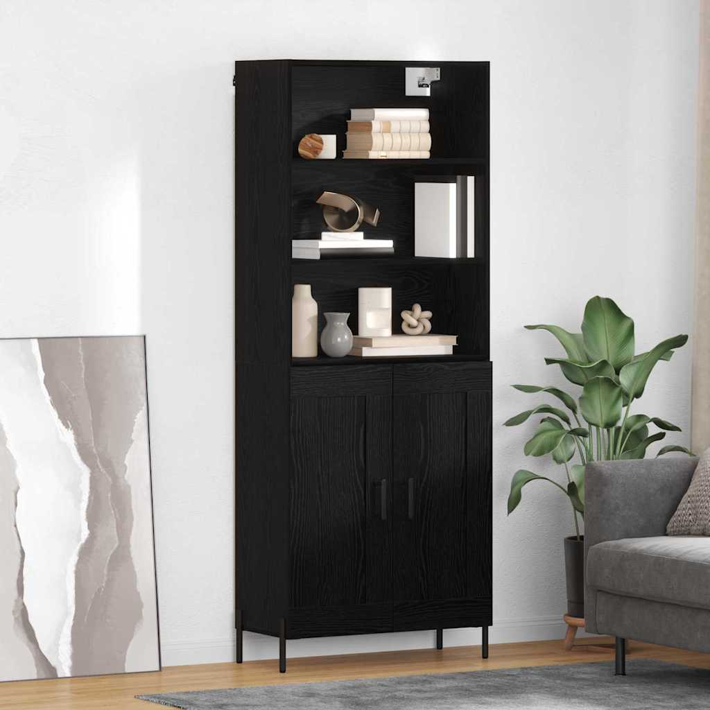 Highboard 2 pcs black oak 69.5 x 34 x 180 cm