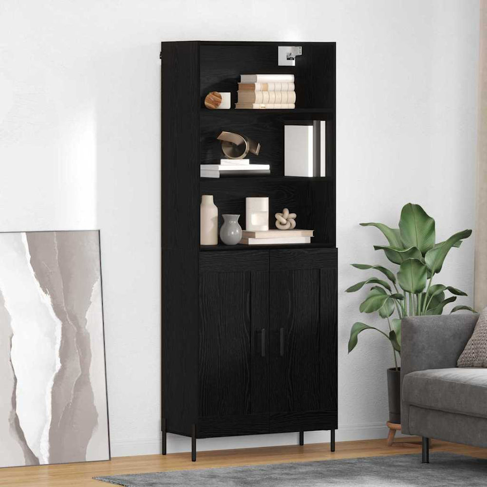 Highboard 2 pcs black oak 69.5 x 34 x 180 cm