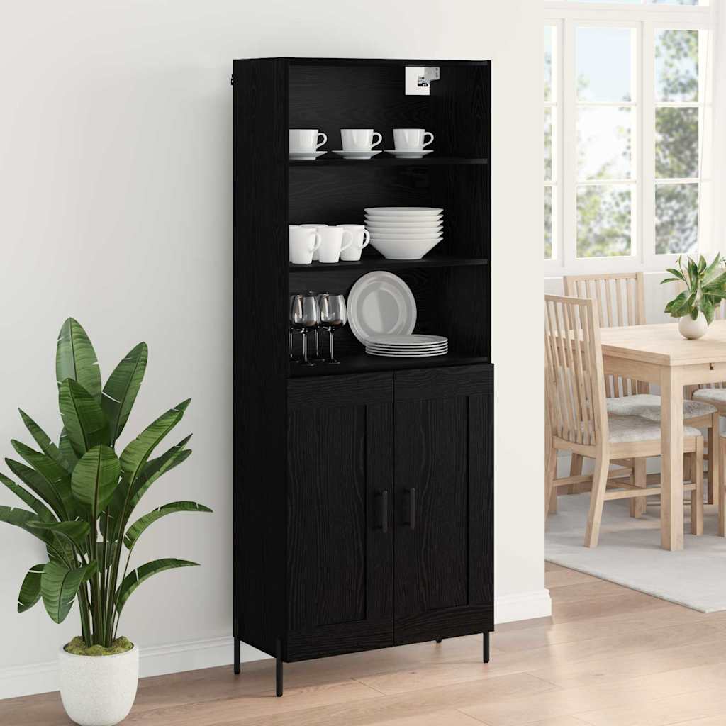 Highboard 2 pcs black oak 69.5 x 34 x 180 cm