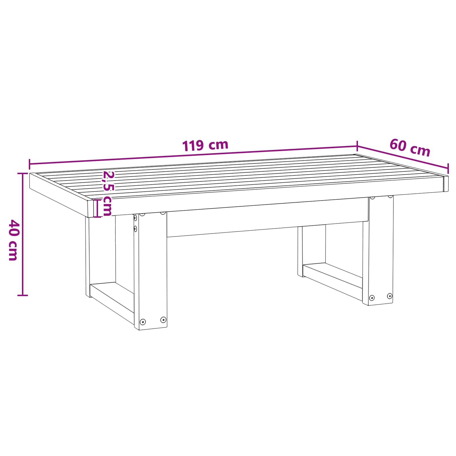 Kavos staliukas NOAIN Juoda 119 x 60 x 40 cm