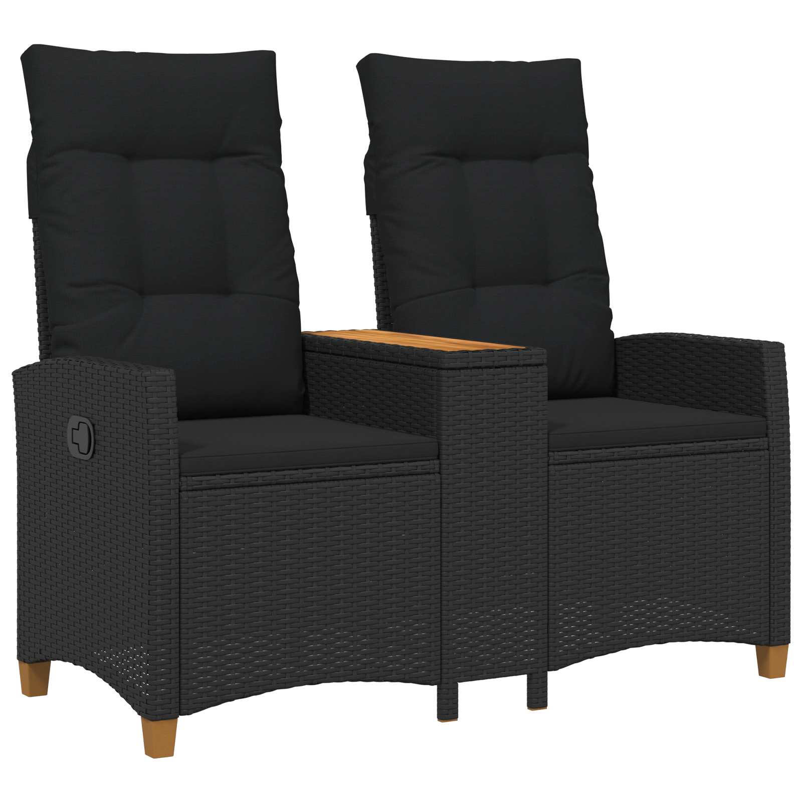 Atgāžams soliņš ar galdu melns 126 x 65 x 112 cm poliuretāns