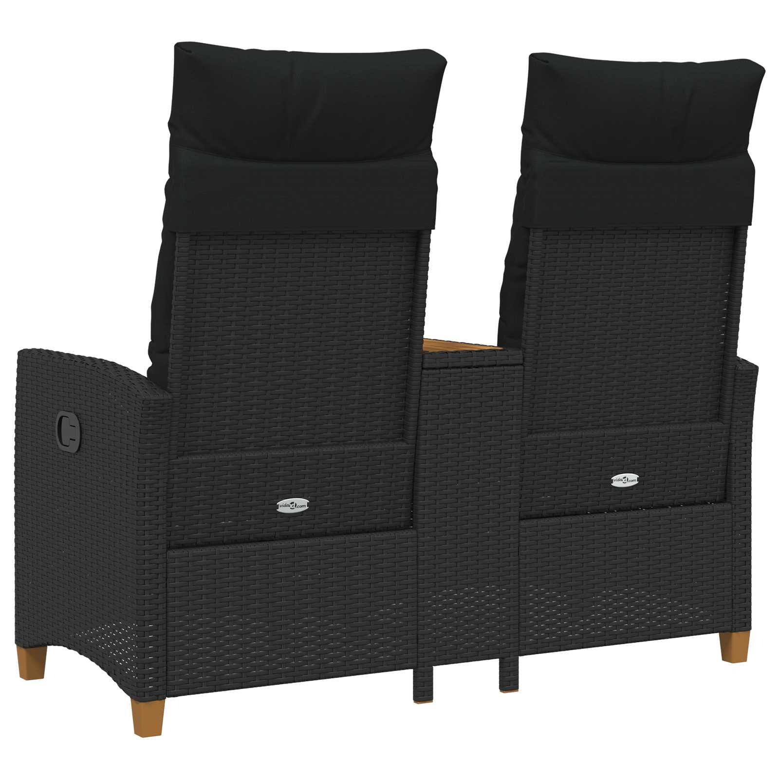 Atgāžams soliņš ar galdu melns 126 x 65 x 112 cm poliuretāns