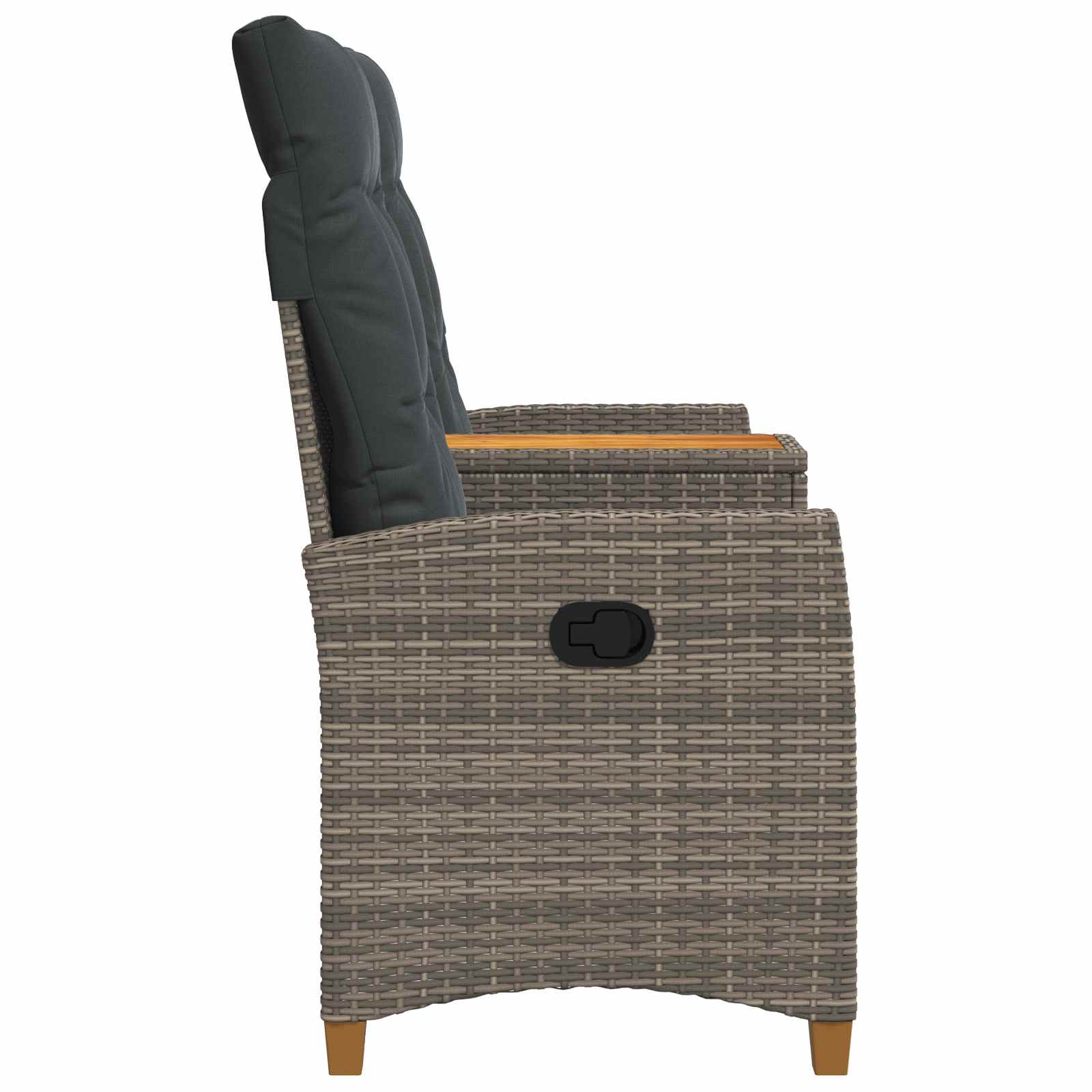 Reclining Bench with Table Pilka ir tamsiai pilka poliratanas
