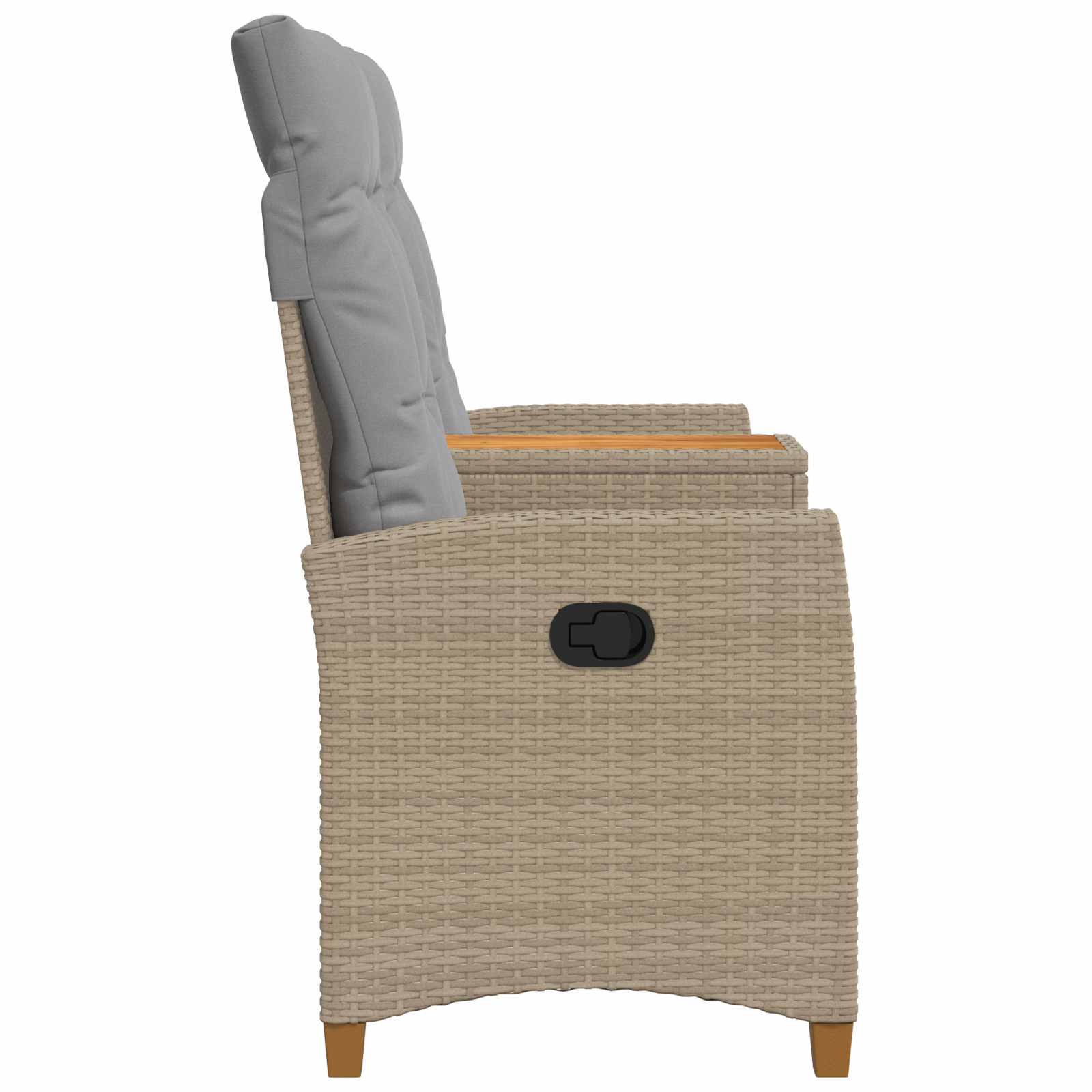 Reclining Bench with Table Bežinė ir šviesiai pilka poliratanas