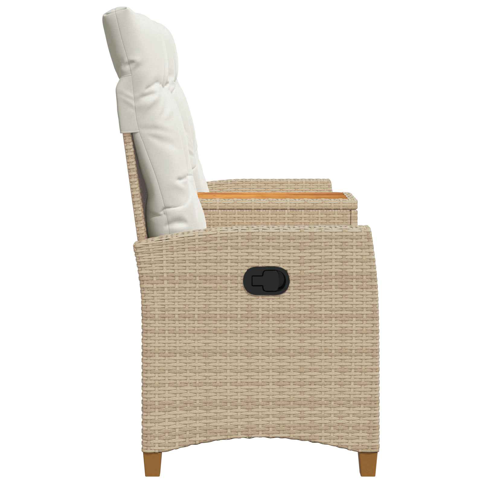 Reclining Bench with Table Bēša un krēmbalta poliratāns