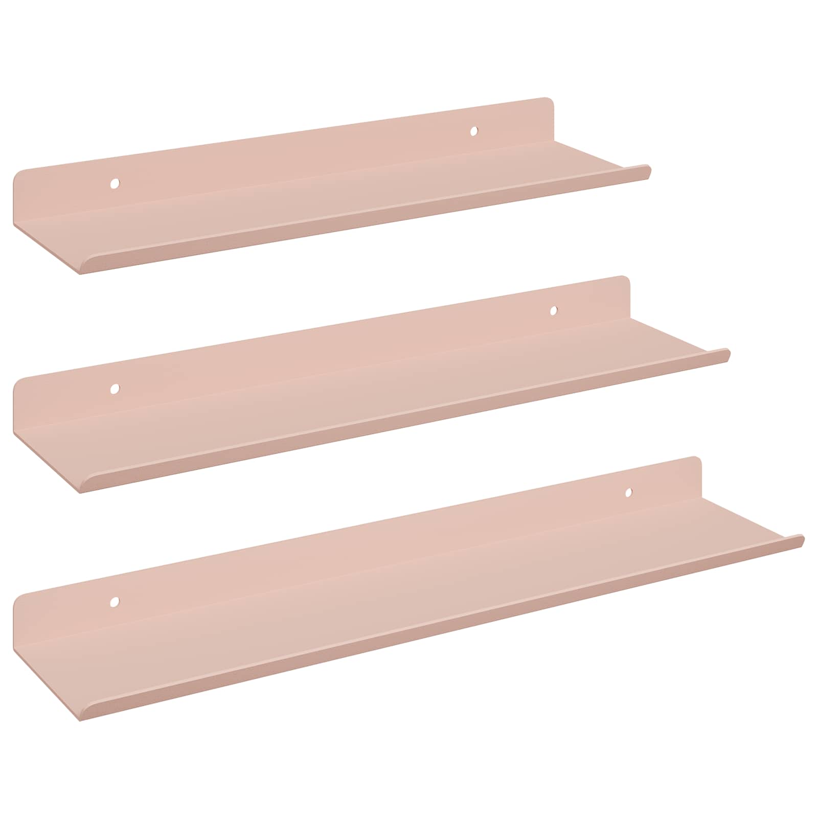 Sieninė lentyna su lentyna 3 pcs Rožinė 40 x 9 x 2,5 cm