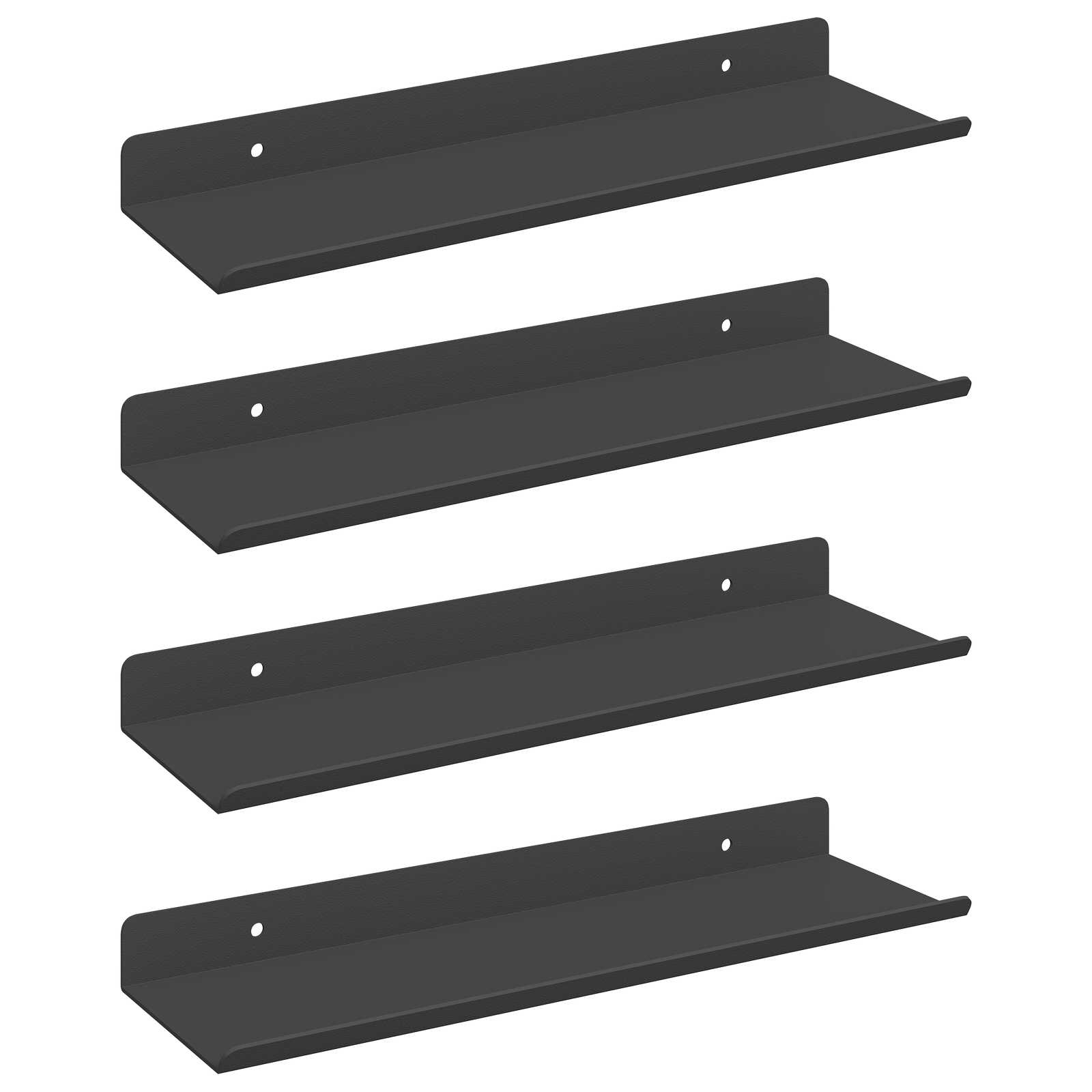 Plūduriuojanti lentyna 4 vnt. Juodas 30 x 9 x 2,5 cm Plienas