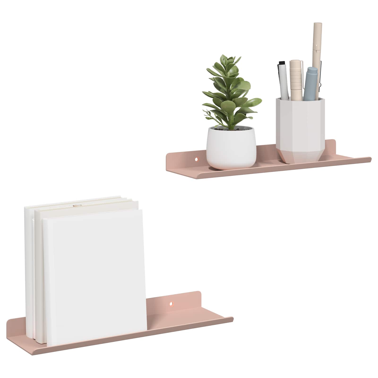 Wall shelf with shelf 2 pcs Pink 30 x 9 x 2.5 cm