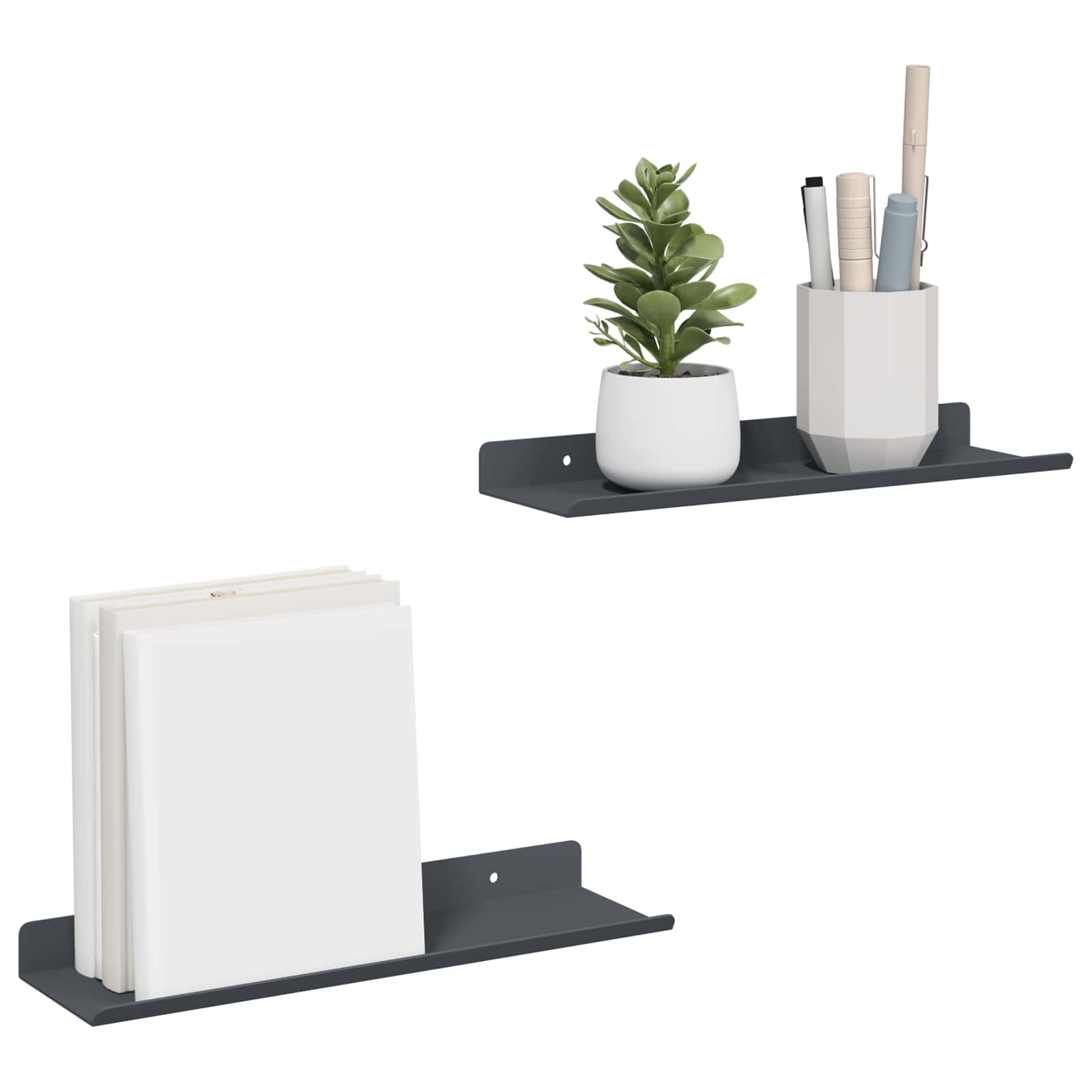 Floating Shelf 2 pcs Anthracite 30 x 9 x 2.5 cm Steel