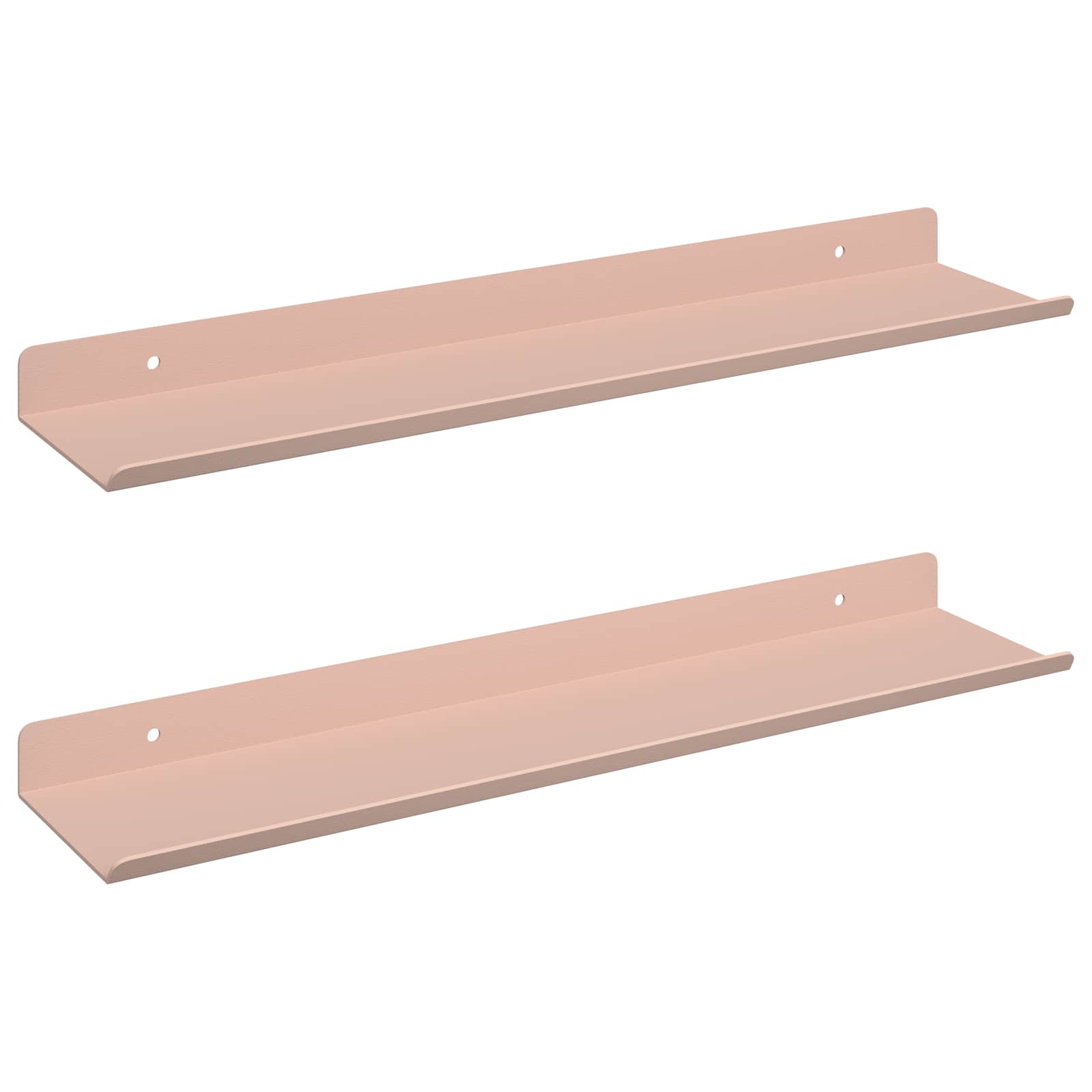 Sieninė lentyna su lentyna 2 pcs Rožinė 40 x 9 x 2,5 cm