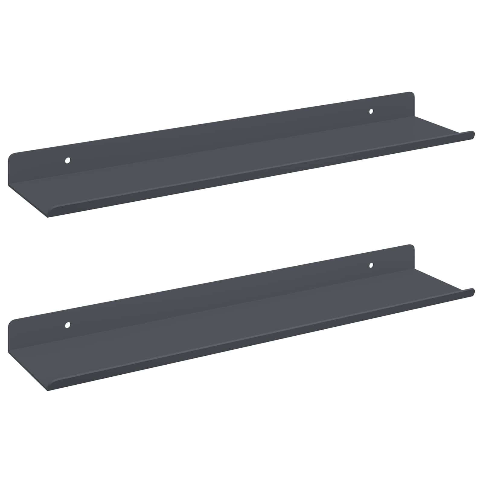 Plūduriuojanti lentyna 2 pcs Antracitas 40 x 9 x 2,5 cm Plienas