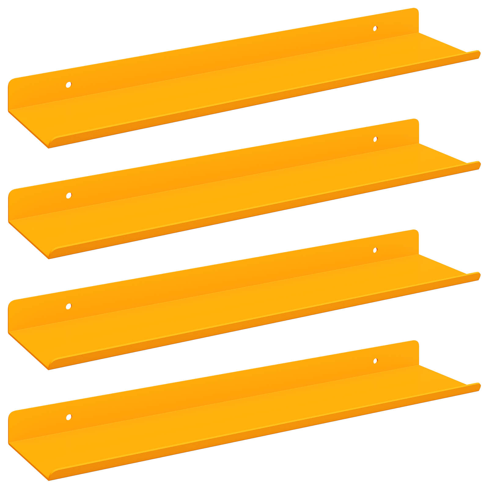 Sieninė lentyna 4 pcs Garučių geltona 40 x 9 x 2,5 cm