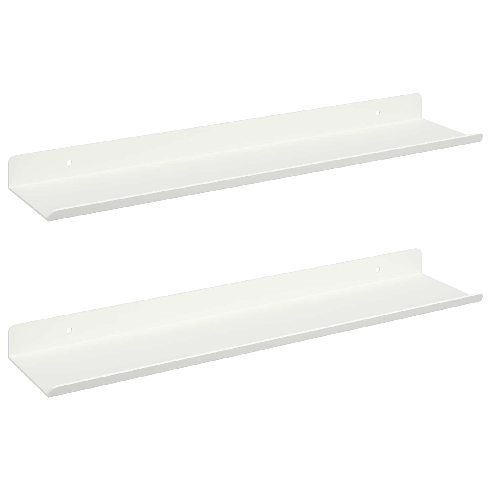 Plūduriuojanti lentyna 2 pcs Baltas 40 x 8,5 x 2,5 cm Plienas