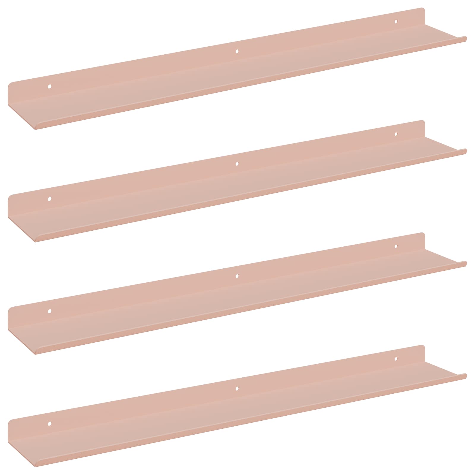 Sieninė lentyna su lentyna 4 pcs Rožinė 60 x 9 x 2,5 cm