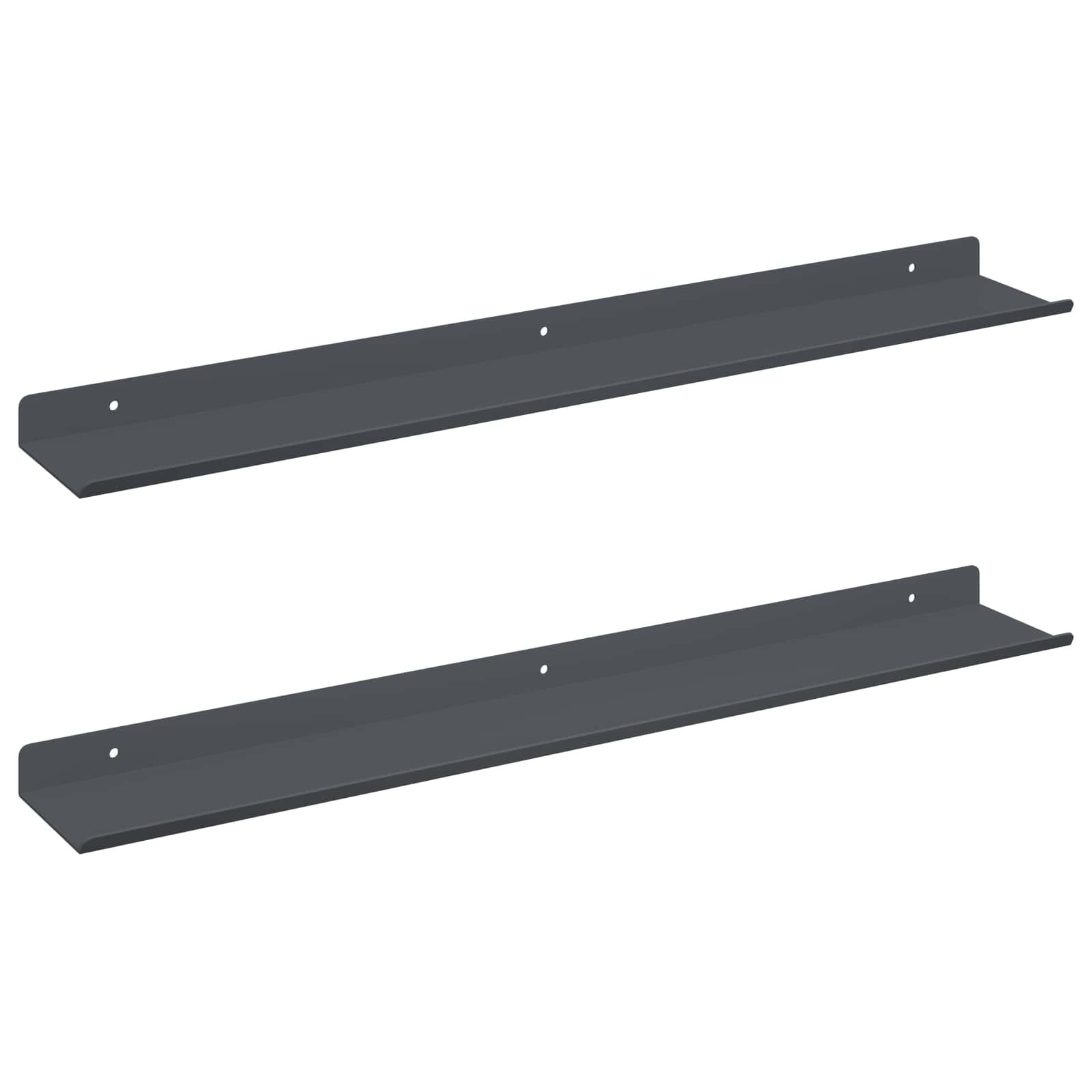 Floating Shelf 2 pcs Anthracite 60 x 8.5 x 2.5 cm